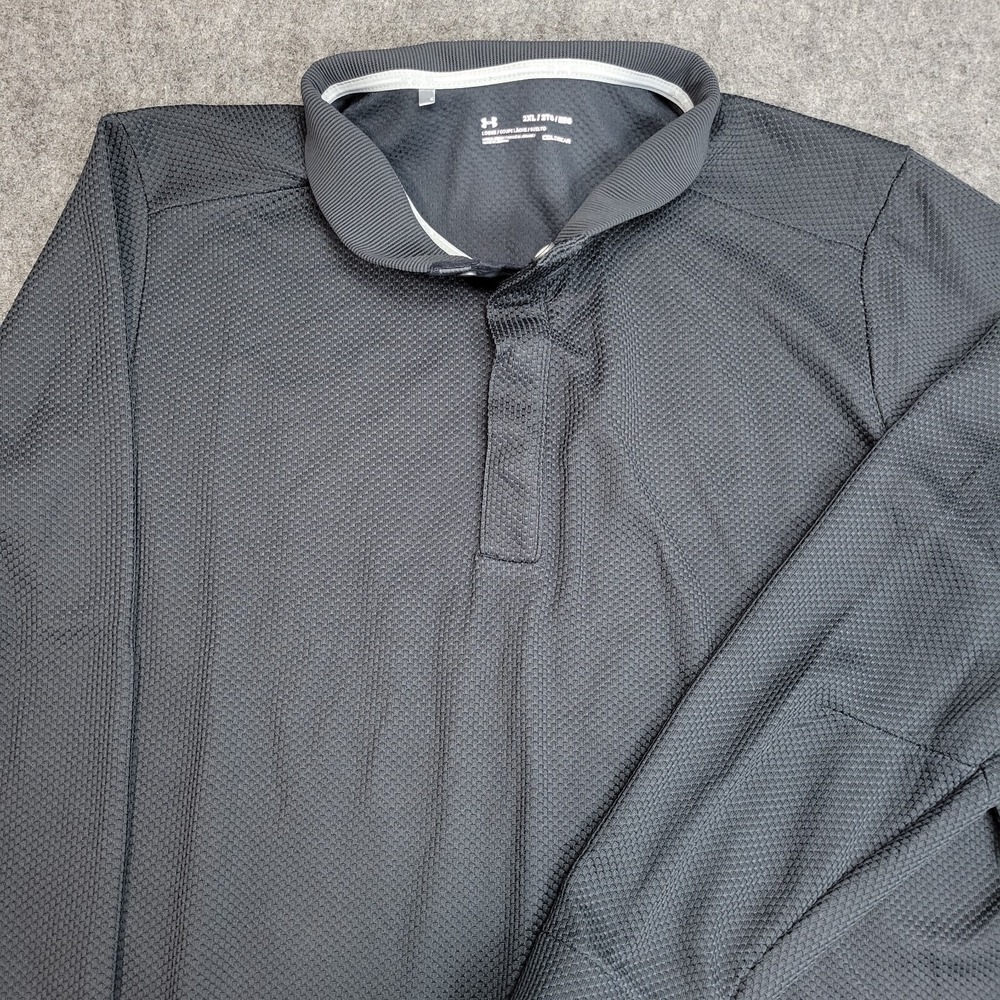 Under Armour Pullover Mens 2XL Gray ColdGear Tech Golf Sweaterfleece Stretch - Picture 2 of 9